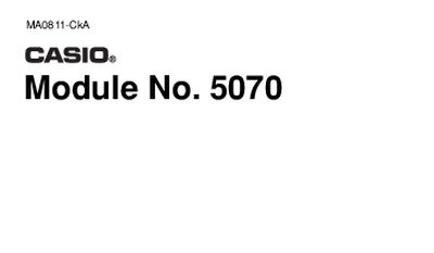 Casio 5070 Watch User Manual - cover page