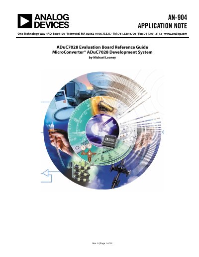 ANALOG DEVICES AN-904 APPLICATION NOTE Manual - cover page