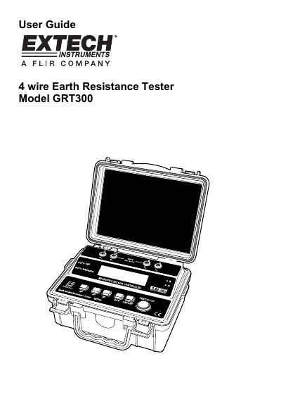 Extech GRT300 4 Wire Earth Resistance Tester User Guide