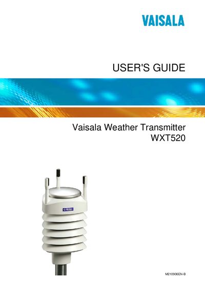 Vaisala WXT520 Weather Transmitter User Manual - cover page
