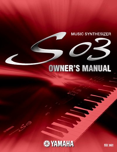 Yamaha S03 Data List User Manual - cover page