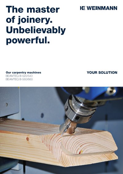 WEINMANN BEAMTEQ B-520/540/560/660 Carpentry Machine Product Leaflet