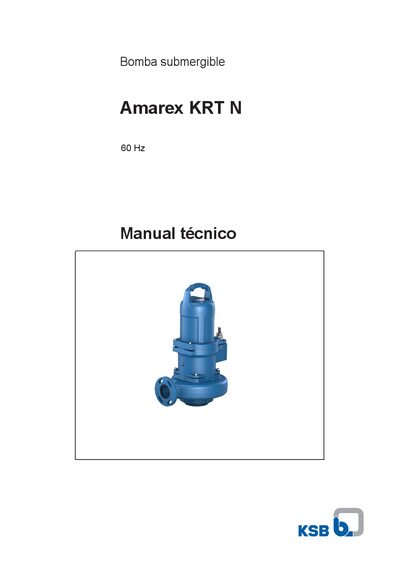 Amarex KRT N Submersible Pump Technical Manual - cover page
