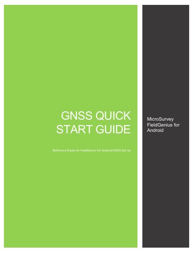 MicroSurvey FieldGenius for Android Quick Start Guide - cover page