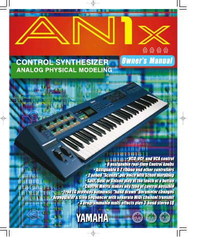 Yamaha AN1X Analog Synthesizer Owner's Manual