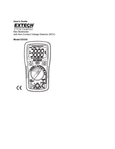 Extech EX330 Mini Multimeter User's Guide - cover page