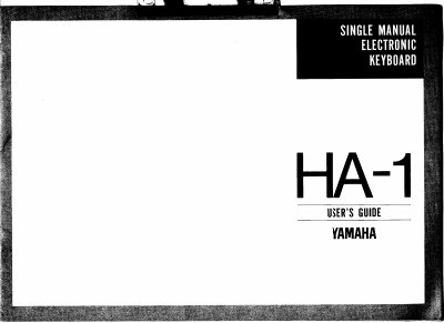 Yamaha HA-1 Electronic Keyboard User's Guide - cover page