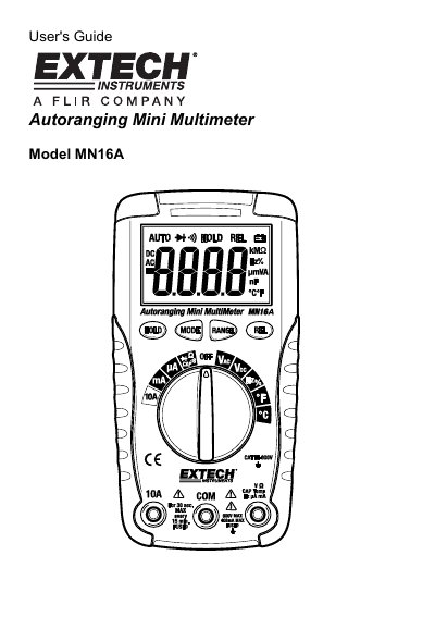Extech MN16A Autoranging Multimeter User Guide