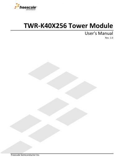 Freescale TWR‑K40X256 Tower Module User Manual - cover page