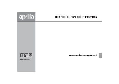 Aprilia RSV 1000 R Factory User Manual - cover page