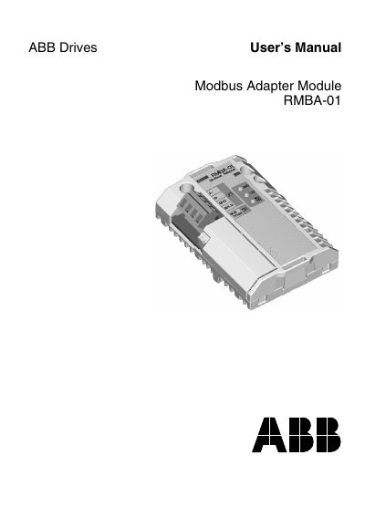 ABB RMBA-01 Modbus Adapter Module User Manual - cover page