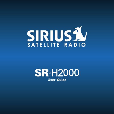 SIRIUS XM Radio SR-H2000 Tuner User Guide - cover page