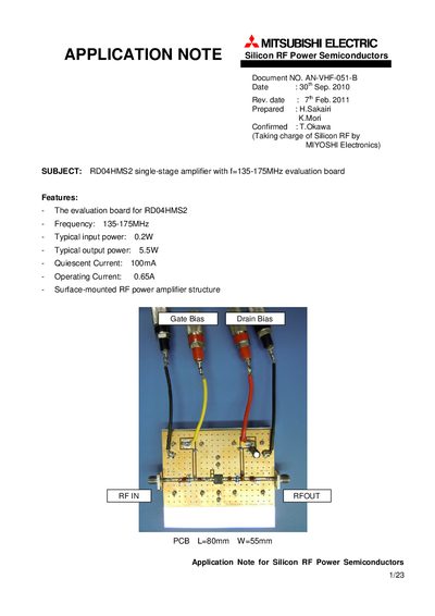 MITSUBISHI ELECTRIC AN-VHF-051-B Manual - cover page