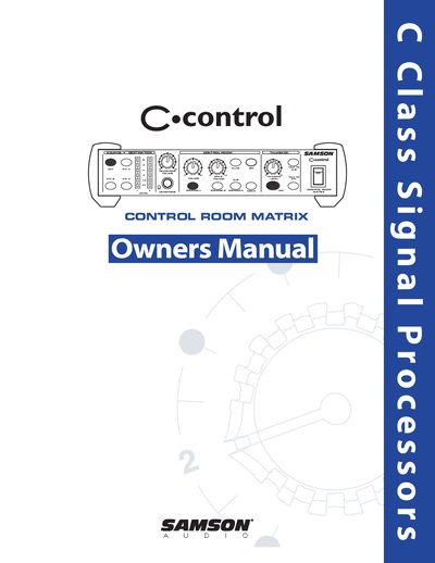 SAMSON C-controluser Control Room Matrix User Manual - cover page