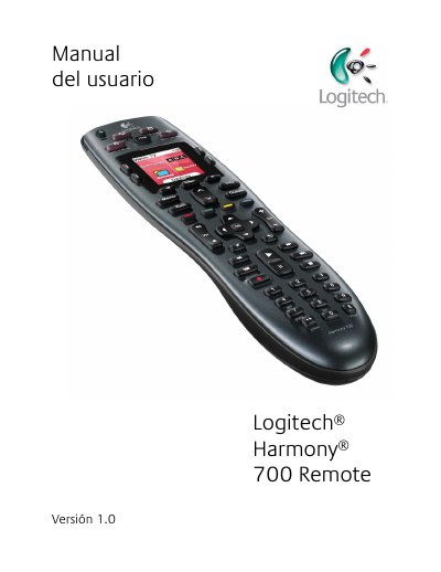 Logitech Harmony 700 Remote User Manual - cover page