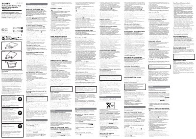 Sony NP-FT1/NP-FR1 Battery Pack User Manual - cover page