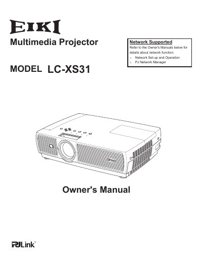 Sony LC-XS31 Multimedia Projector Owner's Manual - cover page