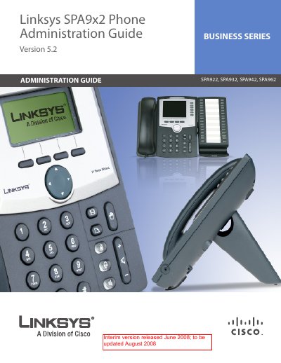 Linksys SPA9x2 Phone Administration Guide - cover page