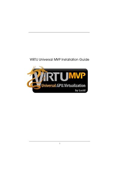 Lucid VIRTU Universal MVP Installation Guide - cover page