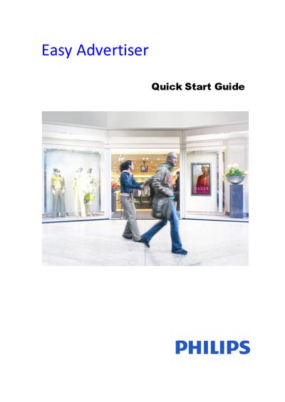 Philips Easy Advertiser Quick Start Guide - cover page