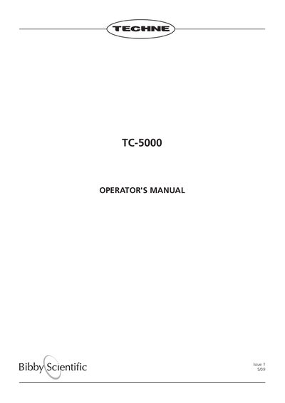Techne TC-5000 Thermal Cycler Operator's Manual - cover page