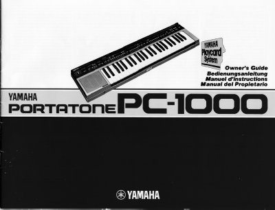 Yamaha PortaTone PC-1000 Owner's Guide