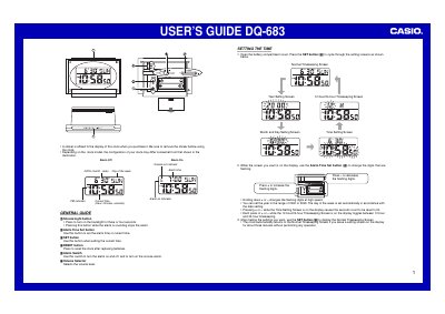Casio DQ-683 Clock User's Guide - cover page