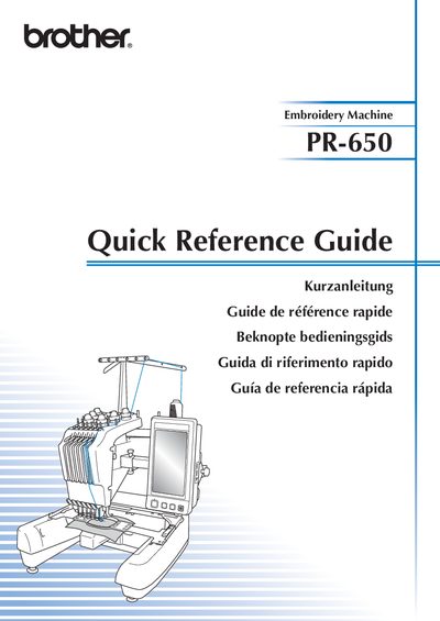 Brother PR-650 Quick Reference Guide - cover page