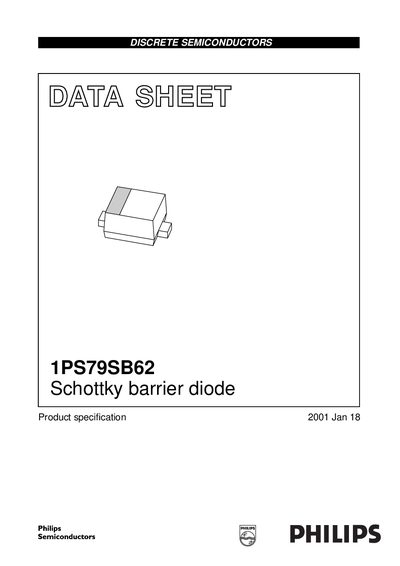Philips 1PS79SB62 Schottky Barrier Diode Data Sheet - cover page
