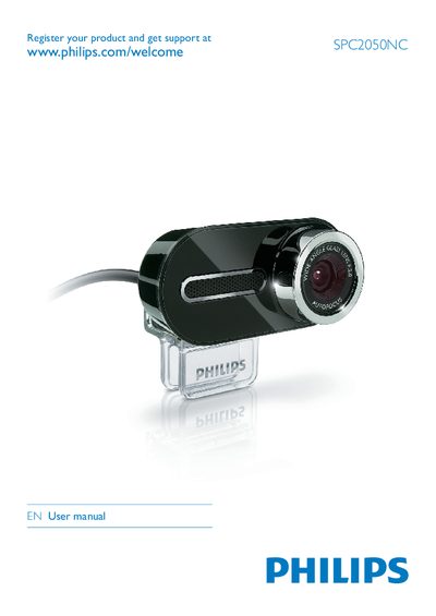 Philips SPC2050NC WebCam User Manual - cover page