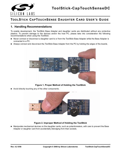 Silicon Laboratories ToolStick CapTouchSenseDC User's Guide - cover page