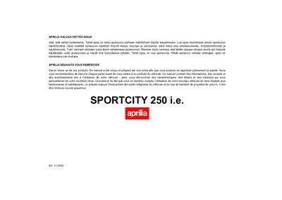 Aprilia SPORTCITY 250 i.e. Owner's Manual - cover page
