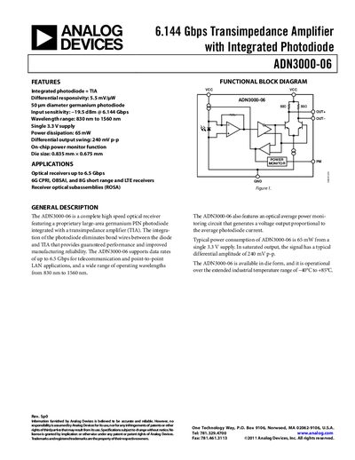 ANALOG DEVICES ADN3000-06 English products handbook Rev Sp0 - cover page