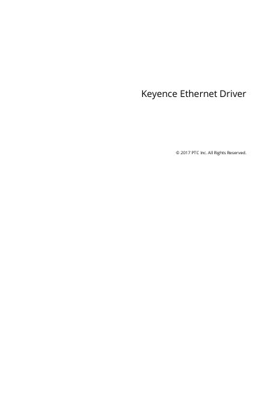 Keyence Ethernet Driver v1.013 User Manual - cover page