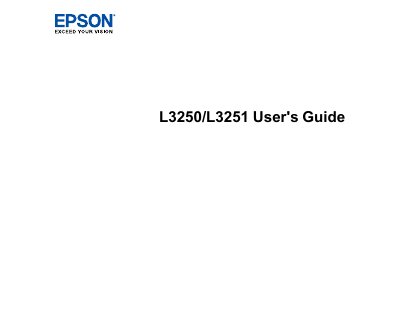 Epson L3250/L3251 Printer User's Guide - cover page