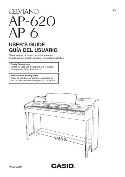 Casio AP-620 Digital Piano User's Guide