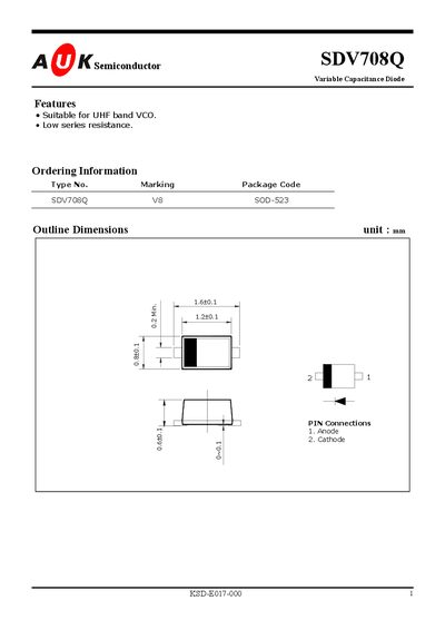 AOK SDV708Q Variable Capacitance Diode Datasheet