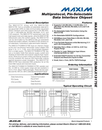 Maxim MAX13171E/MAX13173E/MAX13175E Datasheet - cover page