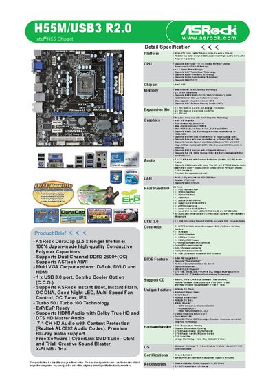 ASRock H55M/USB3 R2.0 User Manual - cover page