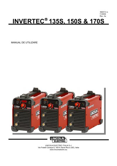Lincoln Electric INVERTEC 135S/150S/170S User Manual