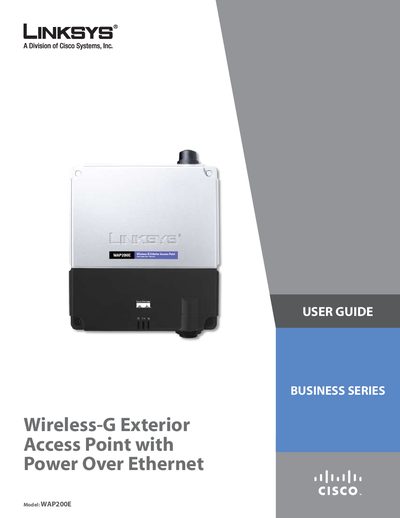 Linksys WAP200E Wireless-G Exterior Access Point User Guide - cover page