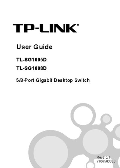 TP-LINK TL-SG1005D/TL-SG1008D 5/8-Port Gigabit Desktop Switch User Guide - cover page