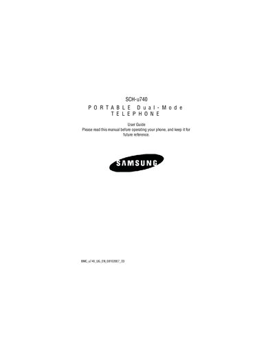 Samsung SCH-u740 User Guide - cover page