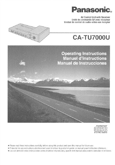 Panasonic CA-TU7000U AV Control Unit Operating Instructions - cover page