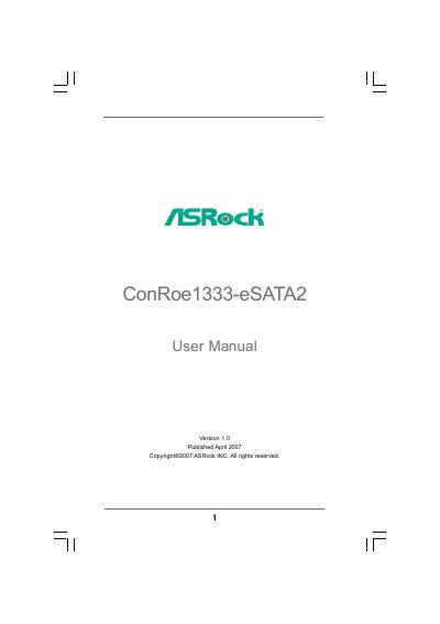 ASRock ConRoe1333-eSATA2 User Manual