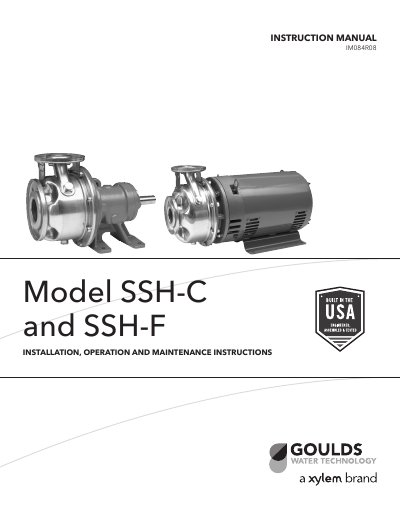 Goulds SSH-C and SSH-F Pump Installation Operation and Maintenance Instructions - cover page