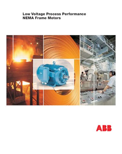 ABB NEMA Frame 405-588 Low Voltage Process Performance Motors Manual - cover page