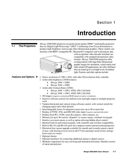 Christie Mirage 2000/5000 Projector User Manual - cover page