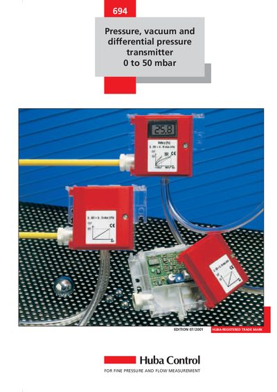 Huba 694 Series Differential Pressure Transmitter Manual - cover page