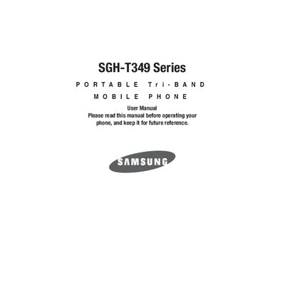 Samsung SGH-T349 User Manual - cover page